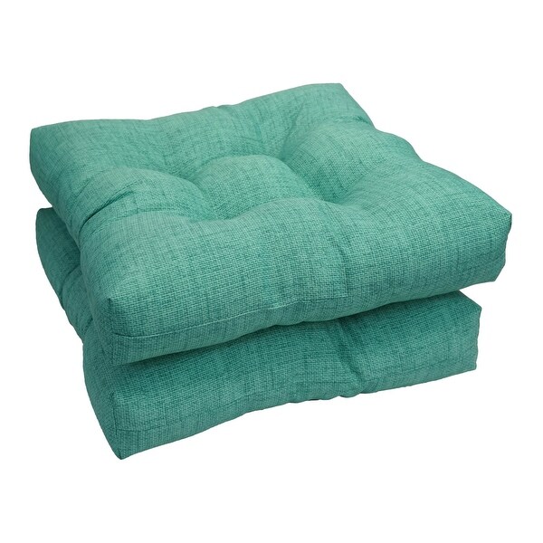 19-inch Square Tufted Indoor/Outdoor Chair Cushions (Set of 1， 2， or 4)