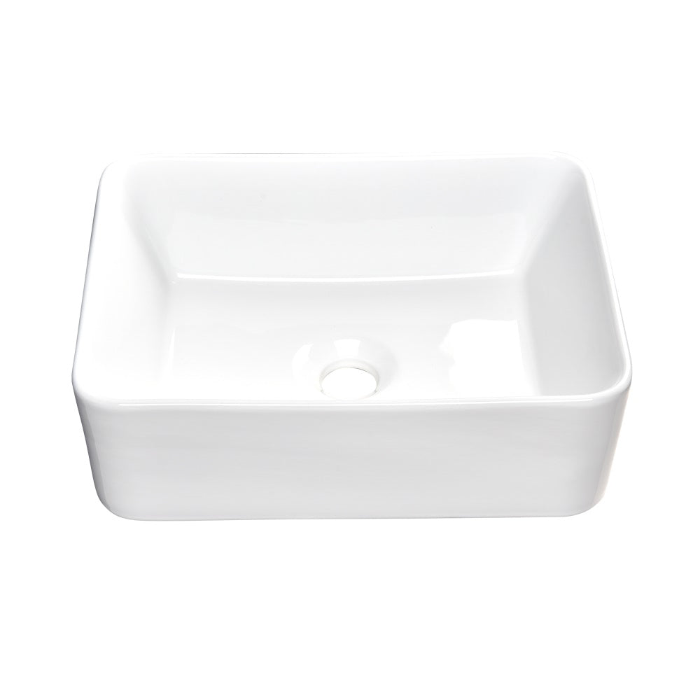 Aquaterior Rectangular Bathroom Sink Above Counter w/ Drain 16