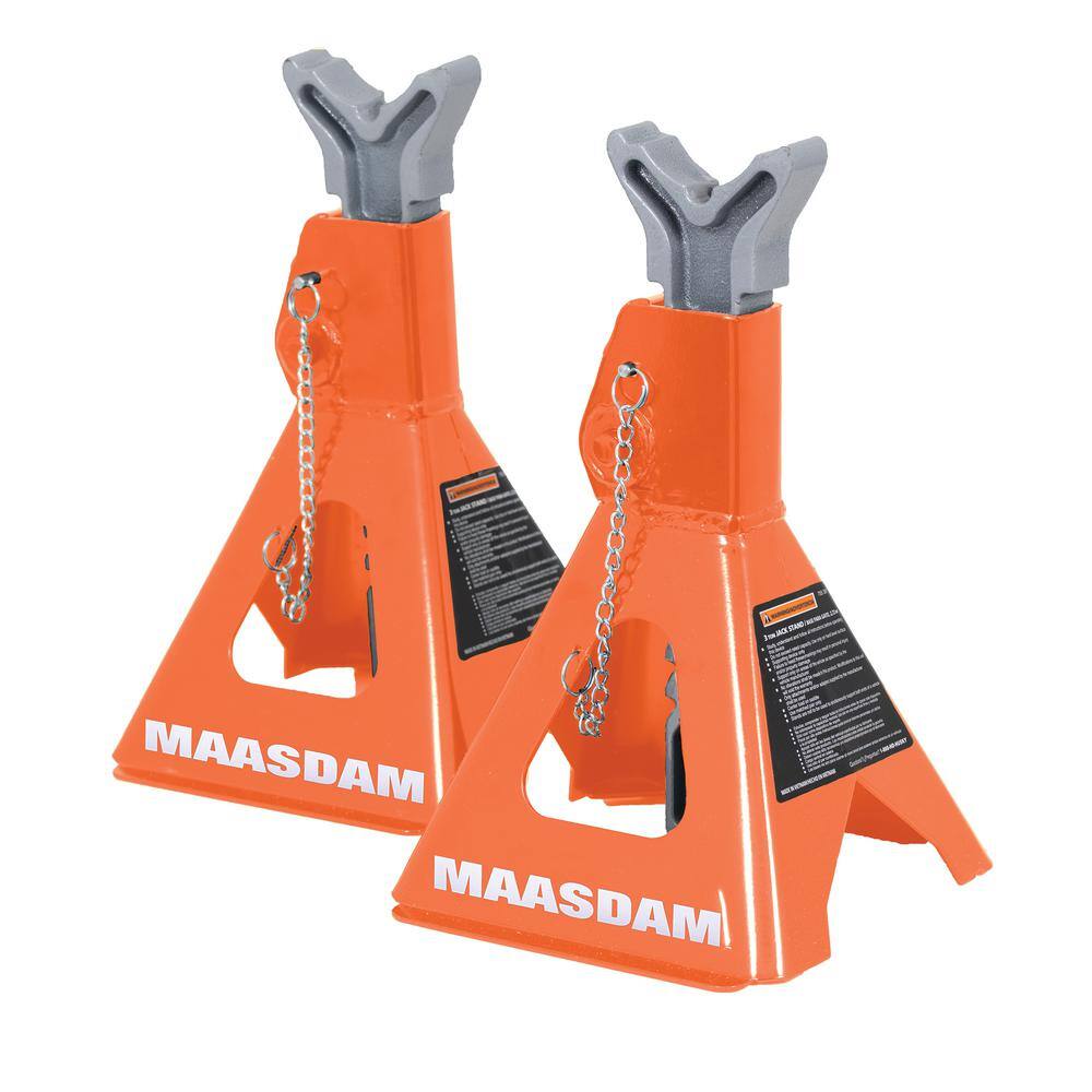 MAASDAM POW'R-PULL 3-Ton Jack Stand in Orange MPL4124-OR-DIP