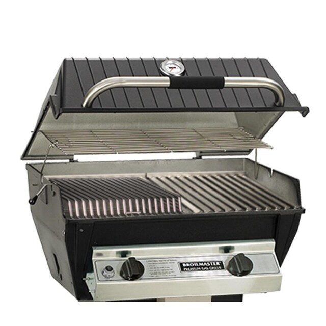 Broilmaster R3BN Infrared Combination Natural Gas Grill On Black In-Ground Post