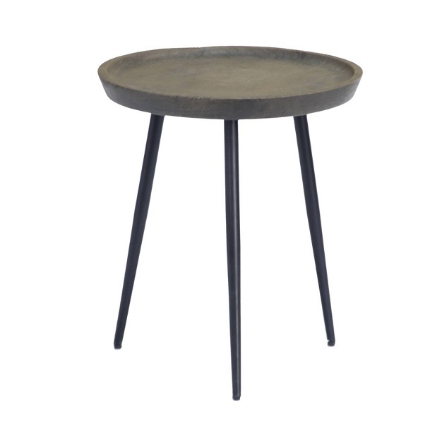 Belamy Eclectic Round Accent Table Gray Treasure Trove Accents