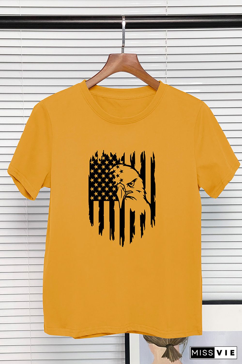 US Flag Print Graphic Tee