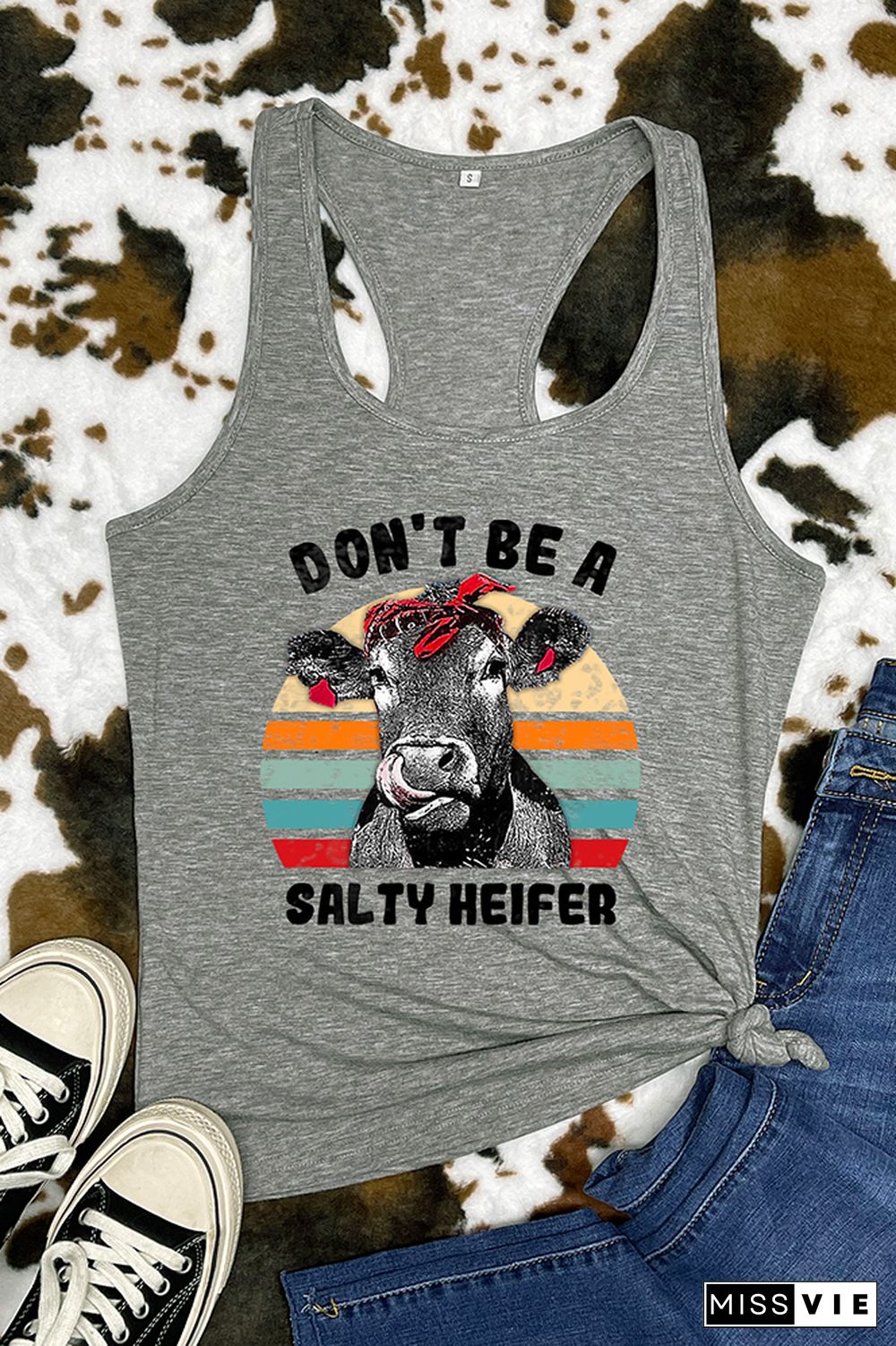 Don't Be A Salty Heifer Sleeveless Tank Top Wholesale