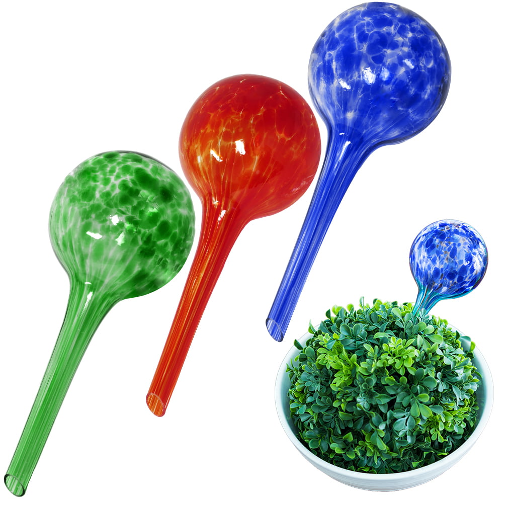 3 Pack - Evelots Plant Watering Globe-Glass-Automatic Water System-Indoor/Outdoor