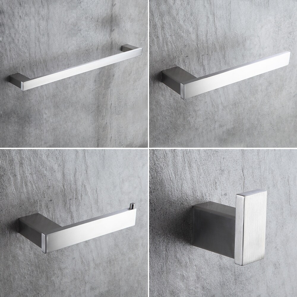 Silver Bathroom Towel Rack  Coat Hook Pendant Set