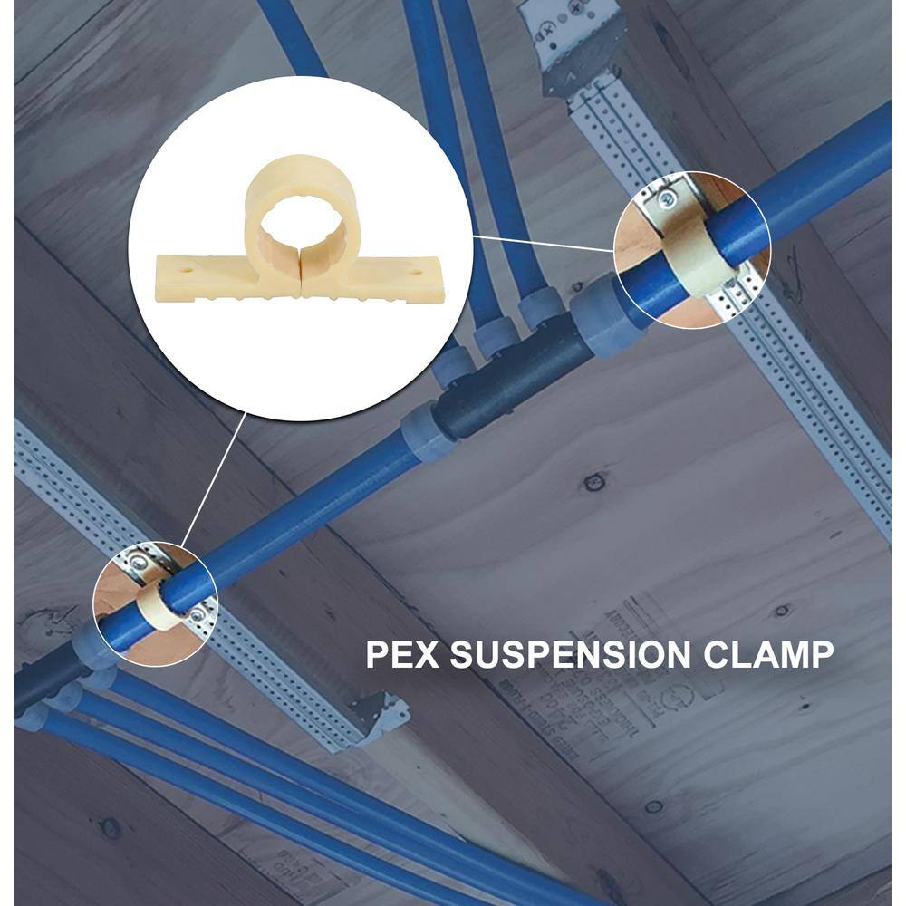 The Plumber's Choice 1-14 in. PEX Tubing Support Standard Pipe Clamp Plastic Insulator Copper Piping Insulation to Reduce Banging (10-Pack) STNDPX114-10