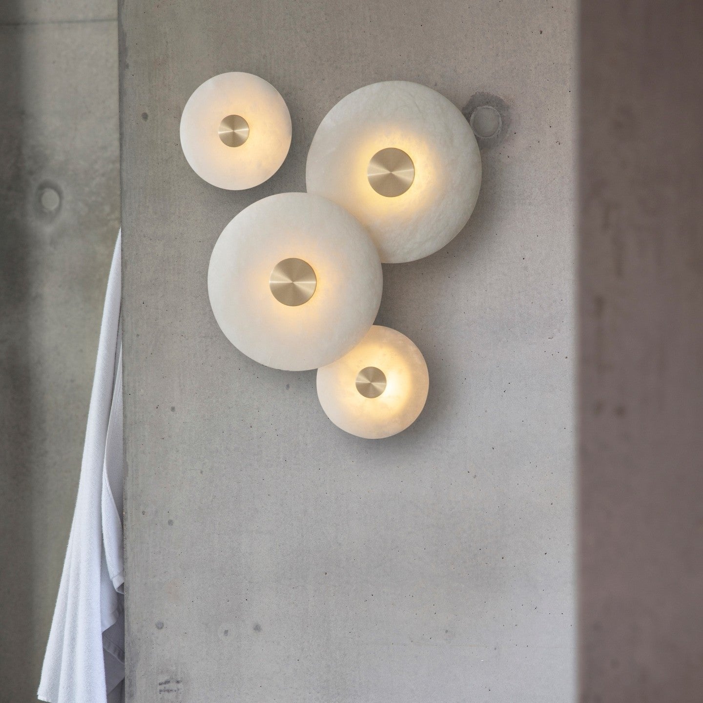 Disc Shaped Alabaster Wall Light