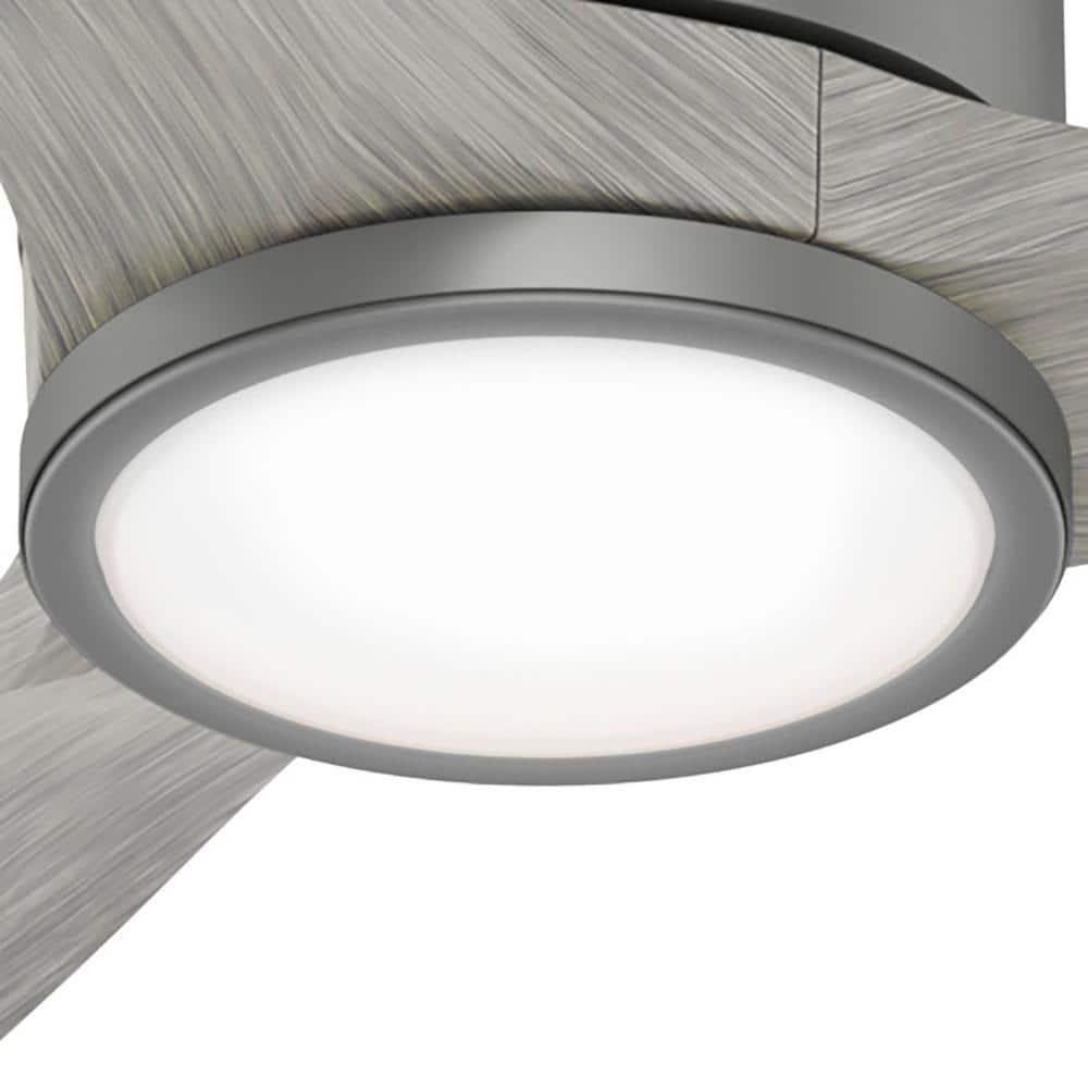 Hunter Park View 72 in Integrated LED IndoorOutdoor Matte Silver Ceiling Fan with Light Kit and Remote