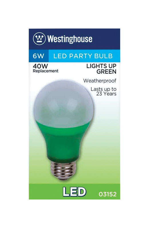 Westinghouse A19 E26 (Medium) LED Bulb Green 40 Watt Equivalence 1 pk