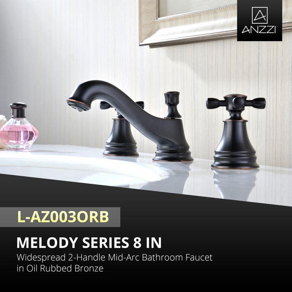 ANZZI Melody Series 8 in Widespread 2Handle MidArc Bathroom Faucet in Oil Rubbed Bronze