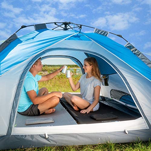 MOON LENCE Pop Up Tent Family Camping Tent 4 Person Tent Portable Instant Tent Automatic Tent Waterproof Windproof for Camping Hiking Mountaineering