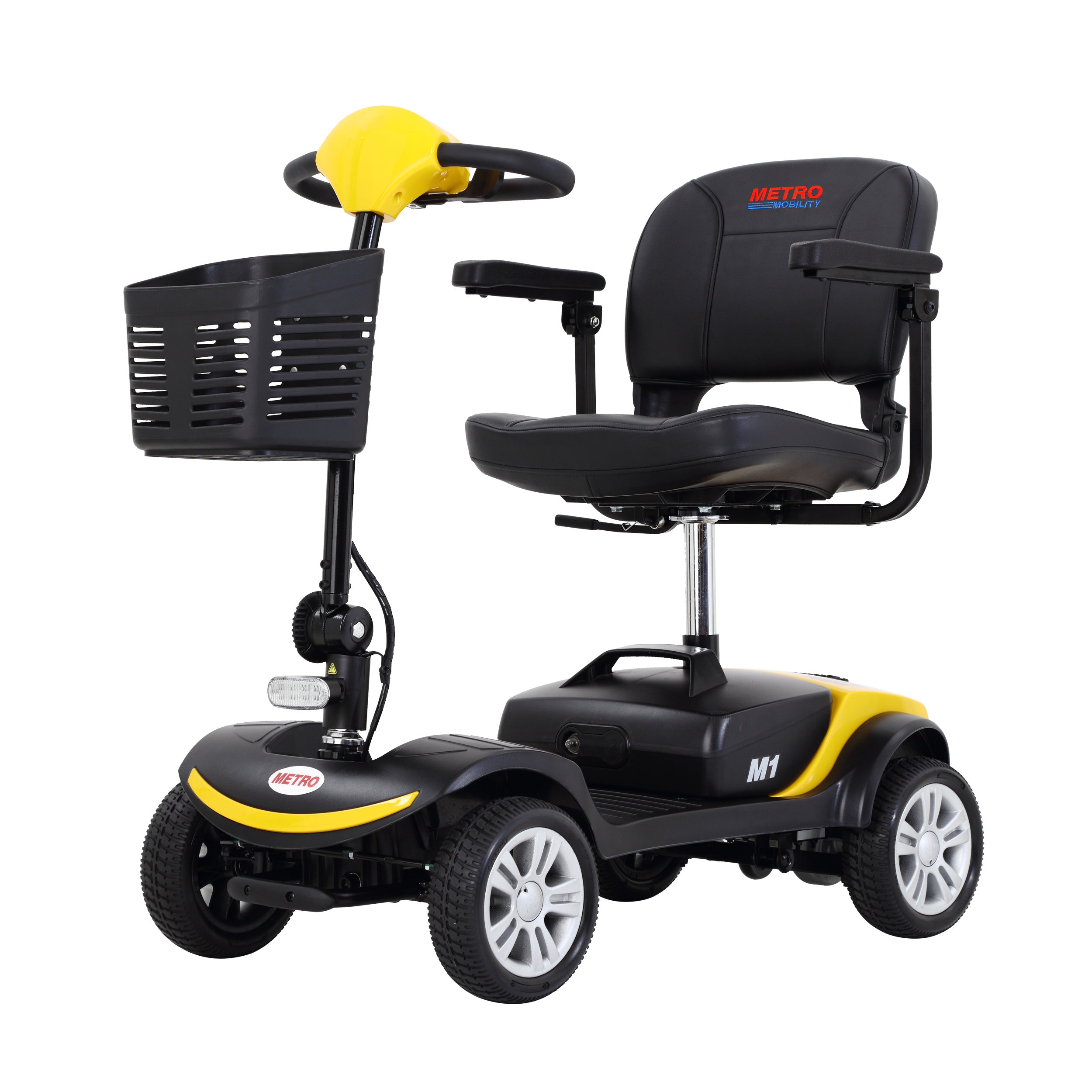 Beautops Four wheels Compact Travel Foldable Outdoor Electric Power Mobility Scooter for Adult with LED Lights - Yellow