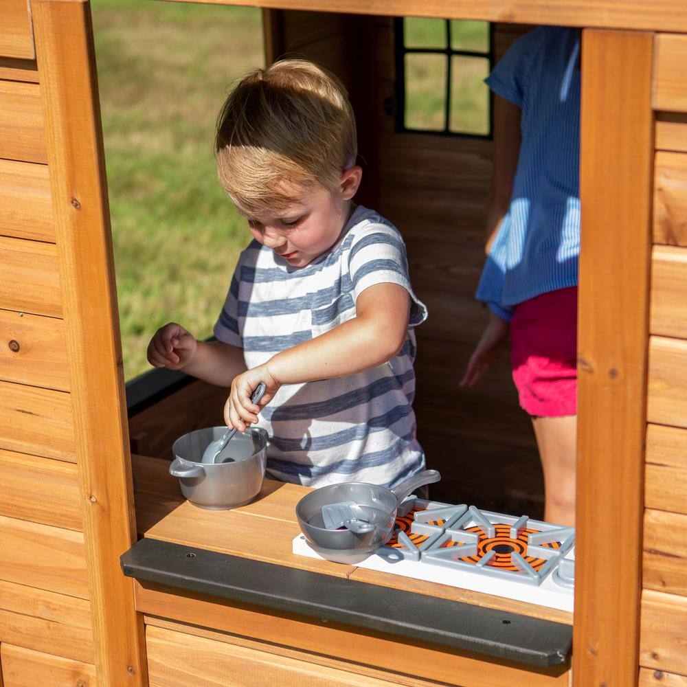 Backyard Discovery Sweetwater Outdoor Wooden Playhouse with Kitchen 2001312com