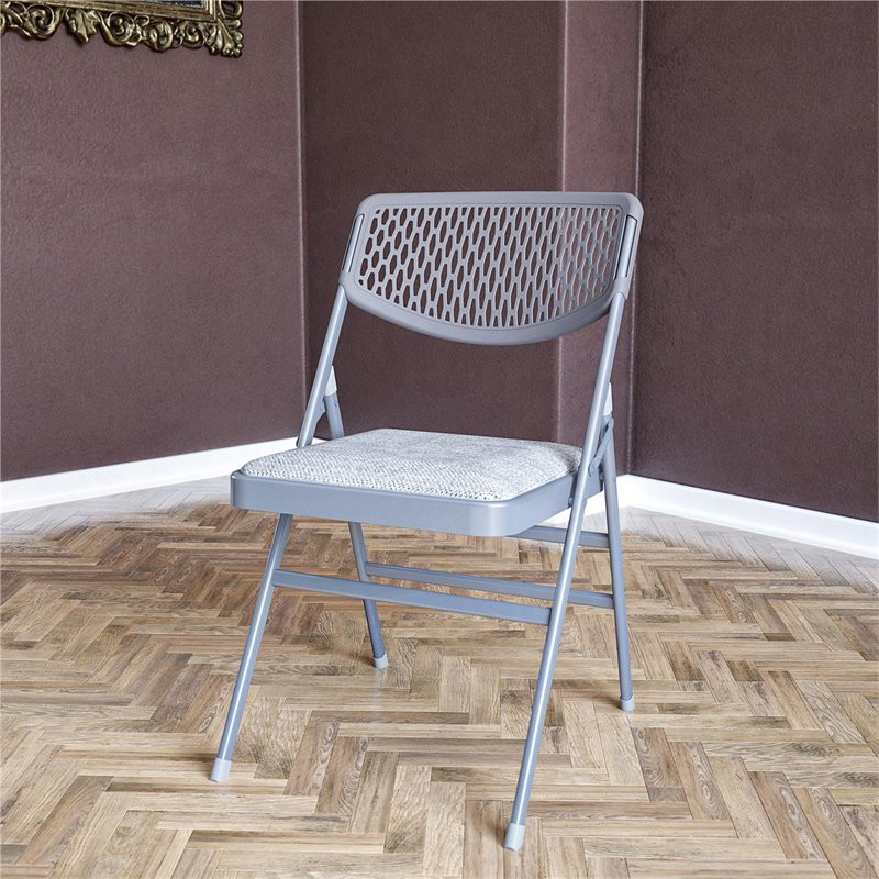 COSCO Ultra Comfort Commercial Folding Chair in Gray (4 pack)   Contemporary   Folding Chairs And Stools   by Homesquare  Houzz