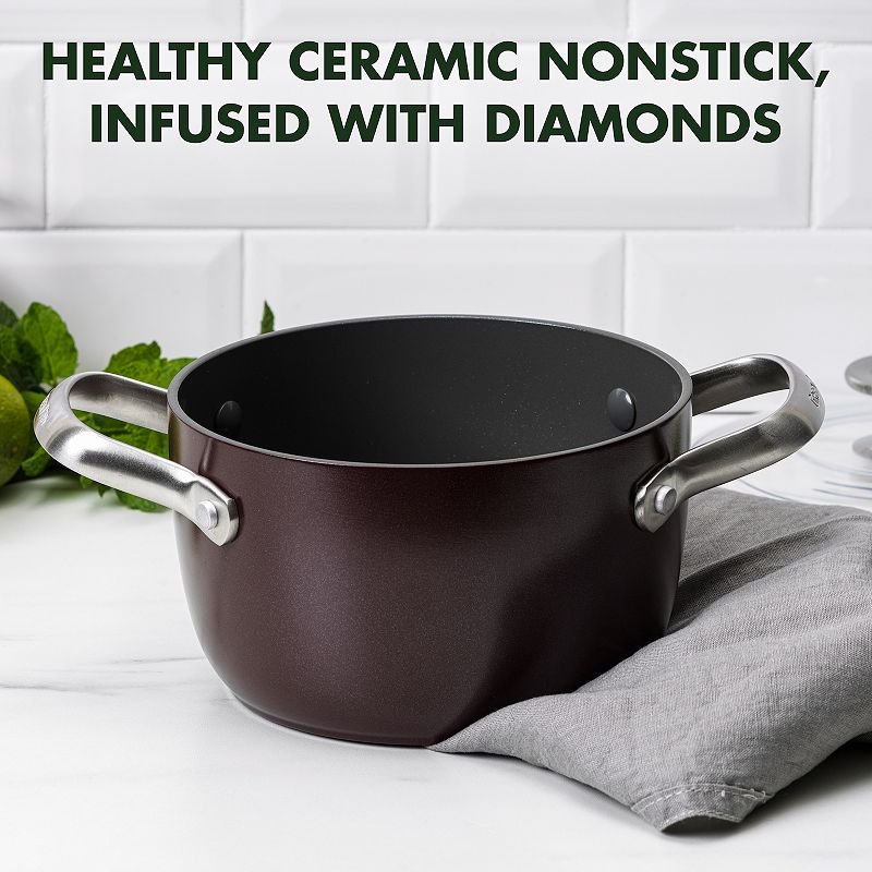 GreenPan Healthy Ceramic Nonstick 2-qt. Rice and Grains Cooker Caldero Pot with Lid