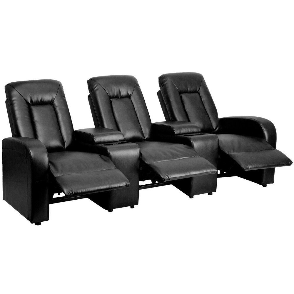 Push Back Reclining LeatherSoft Theater Seating Unit   95\