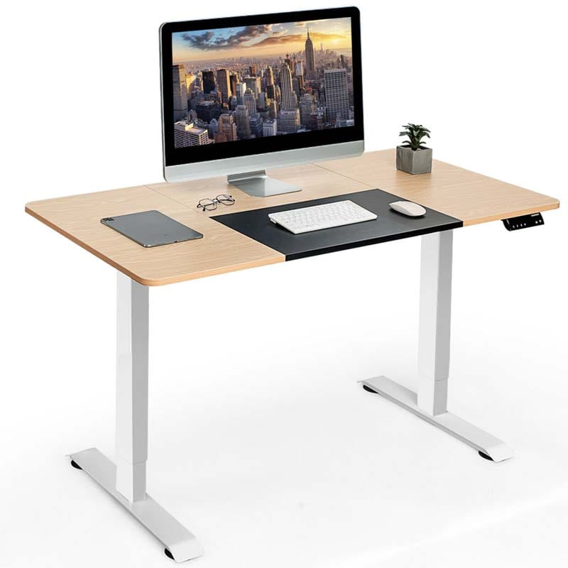 Electric Standing Desk, 55 x 28 inches Height Adjustable Stand up Desk, Sit Stand Home Office Table with Ergonomic Memory Controller