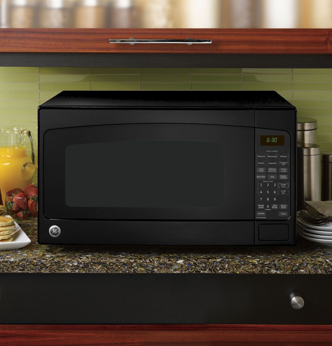 GE 2 Cu. Ft. Black Countertop Microwave Oven