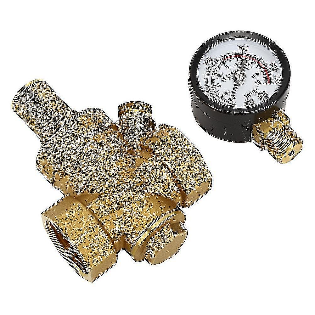 Adjustable Water Pressure Reducer Dn20， Brass Regulator + Water Pressure Gauge Pressure Gauge (dn20)