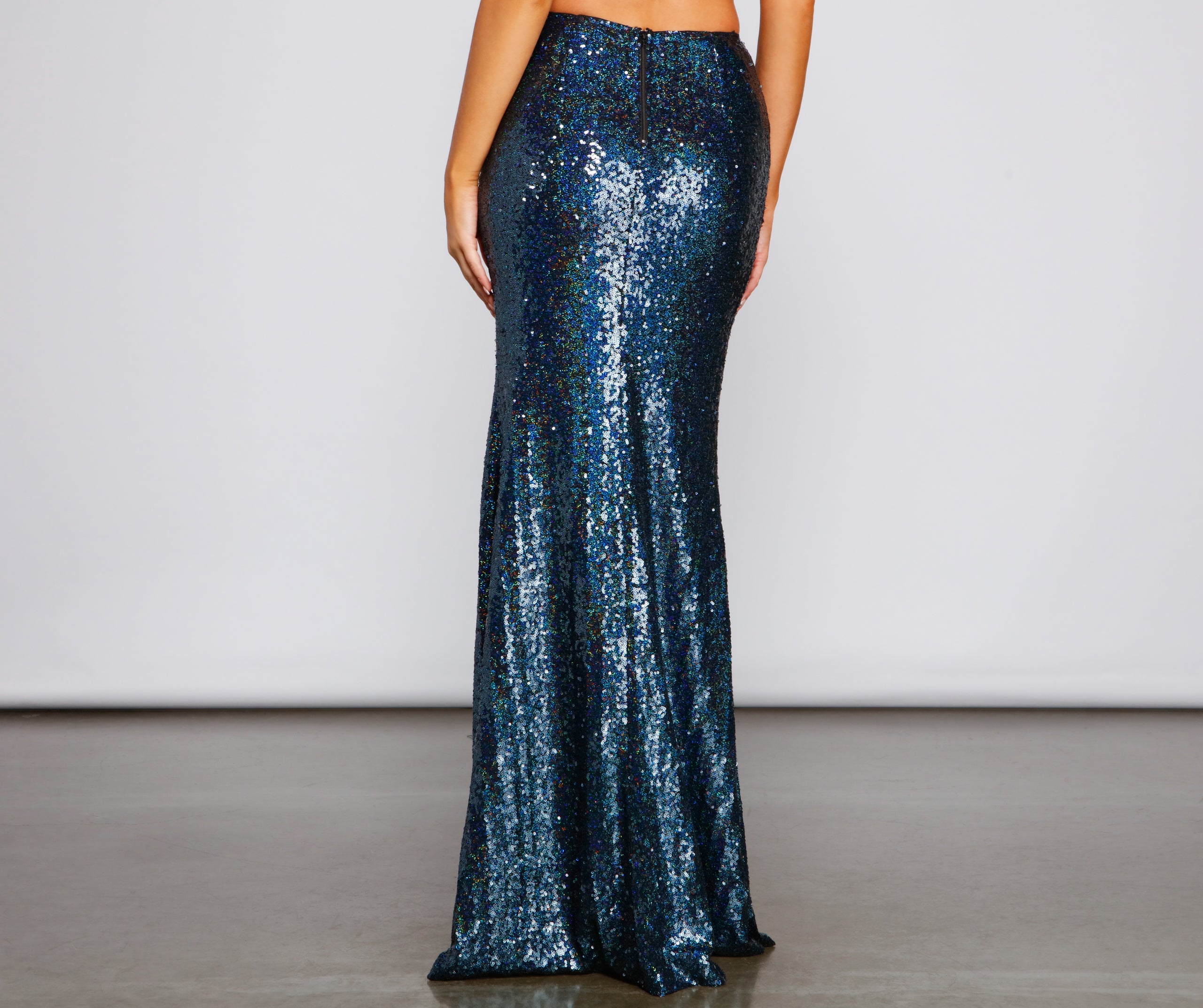 Stunning Sea Princess Sequin Maxi Skirt