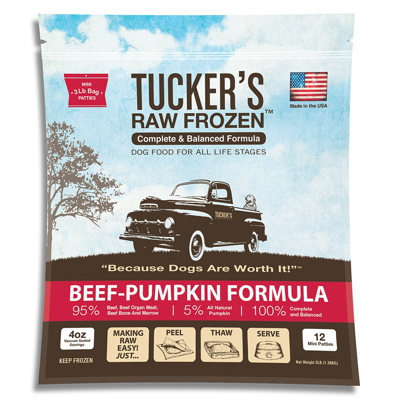 Tucker Beef Pumpkin Formula Grain Free Frozen Raw Dog Food