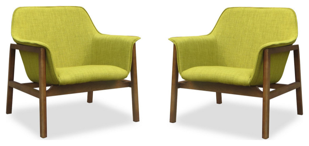 Manhattan Comfort Miller Linen Weave Accent Chair   Midcentury   Armchairs And Accent Chairs   by Manhattan Comfort  Houzz