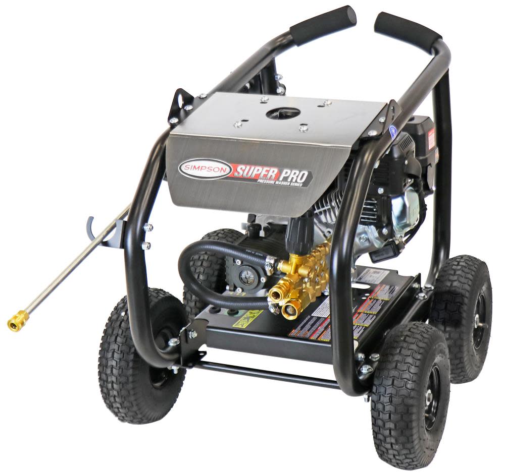 Simpson SuperPro Roll Cage Cold Water Professional Gas Pressure Washer 3600 PSI ;