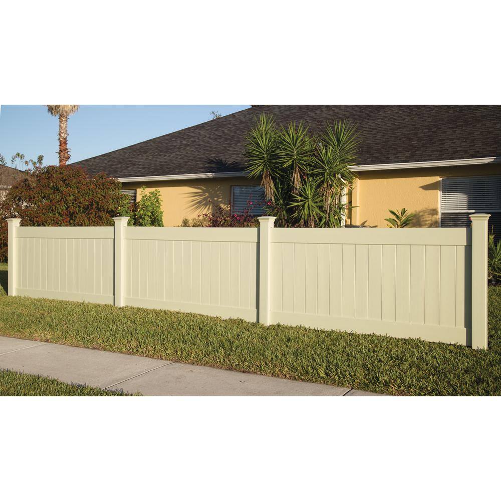 Veranda Linden 4 ft. H x 8 ft. W Sand Vinyl Privacy Fence Panel Kit 73014720