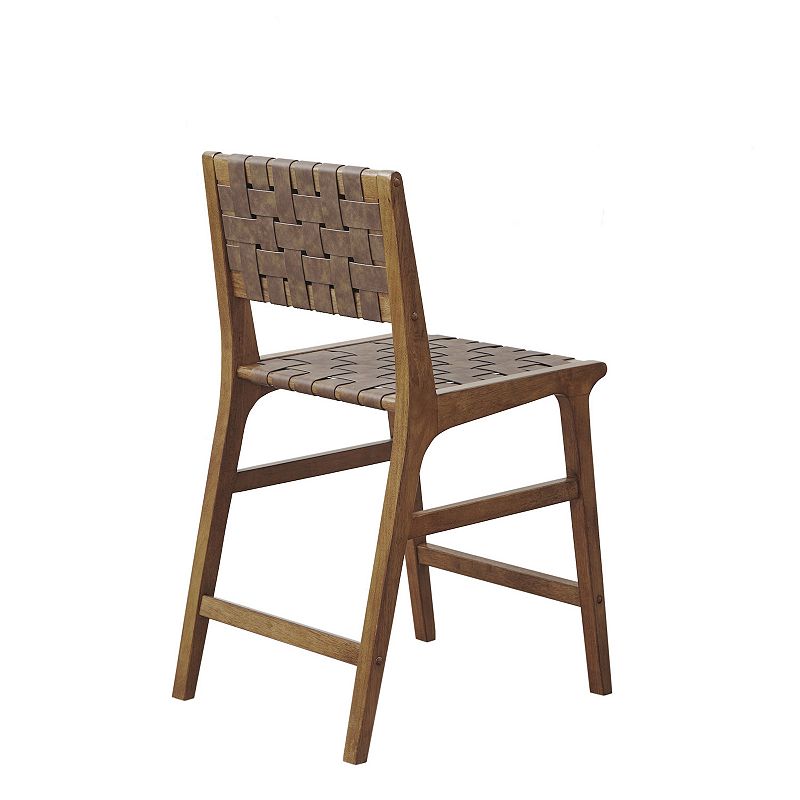 INK+IVY Oslo Faux Leather Woven Counter Stool