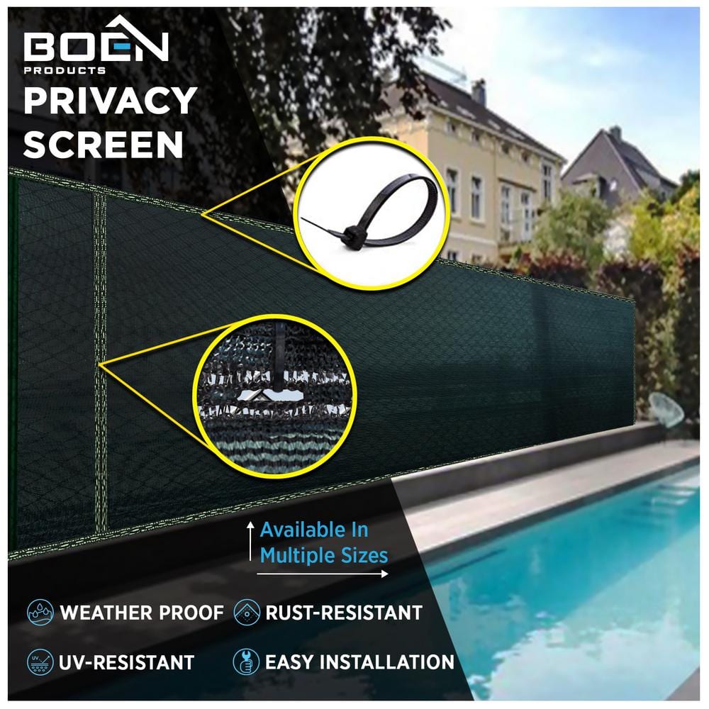 BOEN 68 in. x 150 ft. Green Privacy Fence Screen Netting Mesh with Reinforced Eyelets for Chain link Garden Fence PN-30005