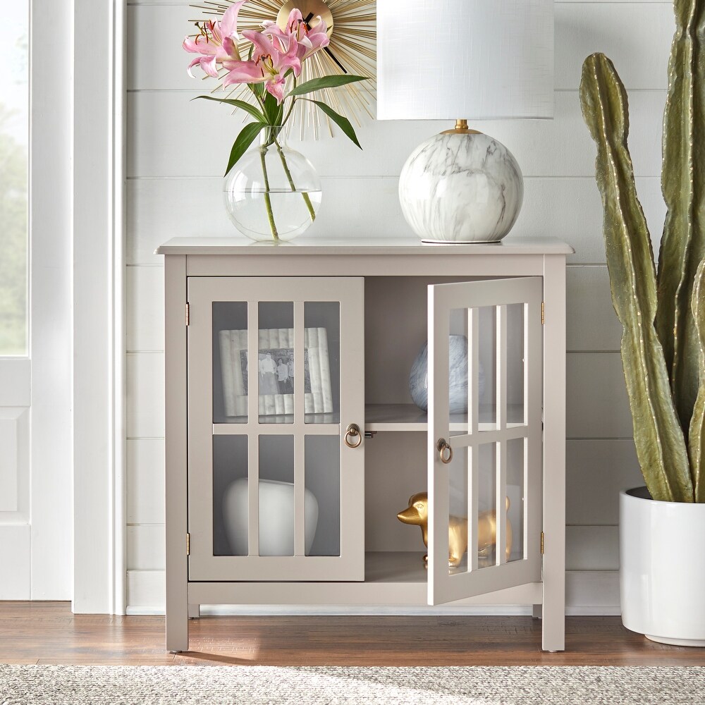 Simple Living Portland 2 Door Glass Cabinet