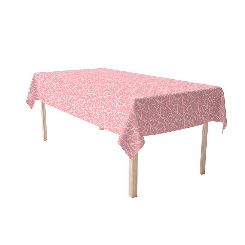 Rectangular Tablecloth， 100% Cotton， 60x120， Geometric Shapes Pink