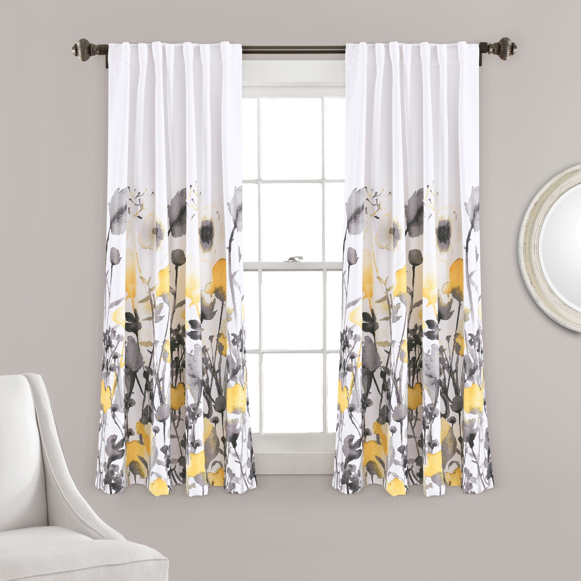 Zuri Flora Room Darkening Window Curtain Panel Set