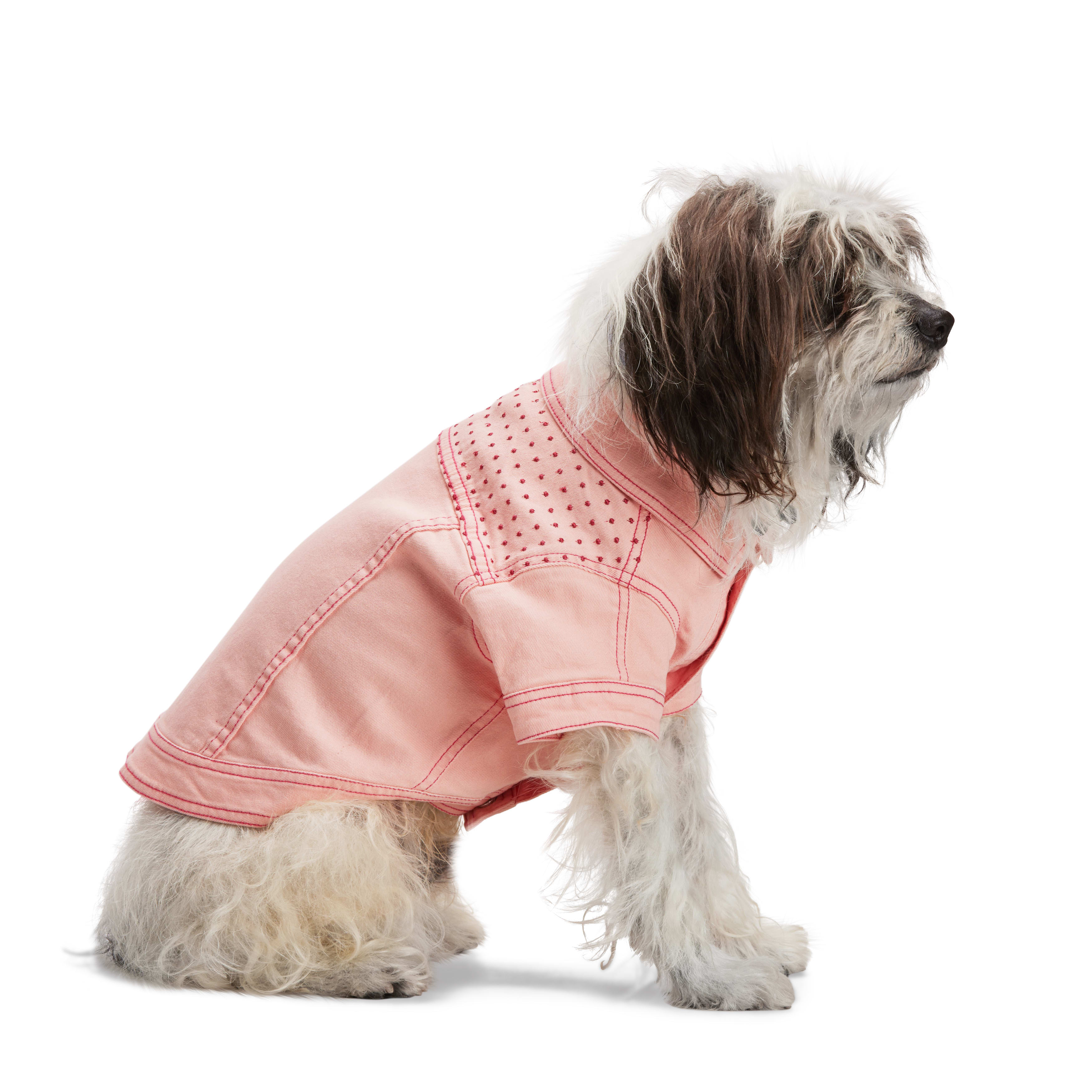 YOULY Pink Denim Jacket for Dogs， XX-Small