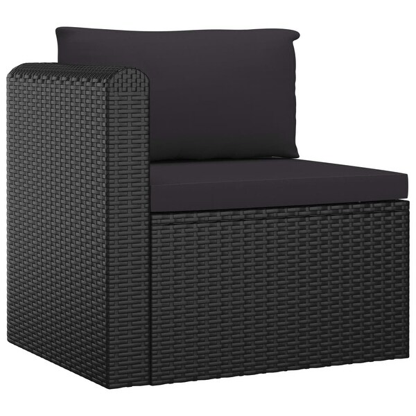 11 Piece Garden Lounge Set with Cushions Poly Rattan Black - Overstock - 35106166