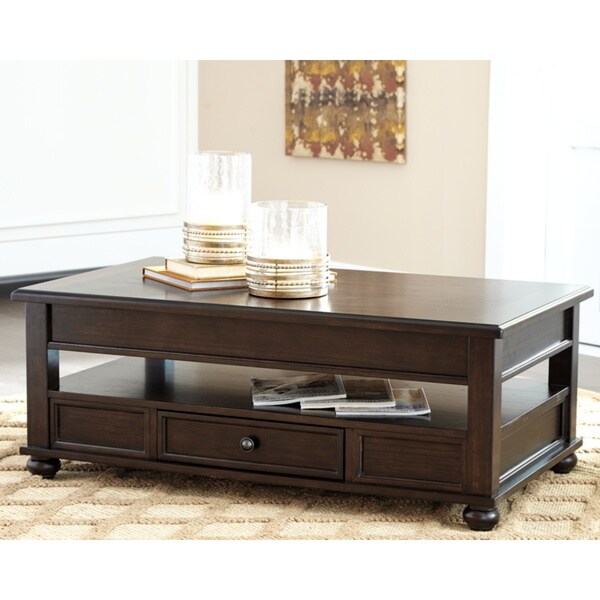 Barilanni Casual Lift Top Cocktail Table Dark Brown