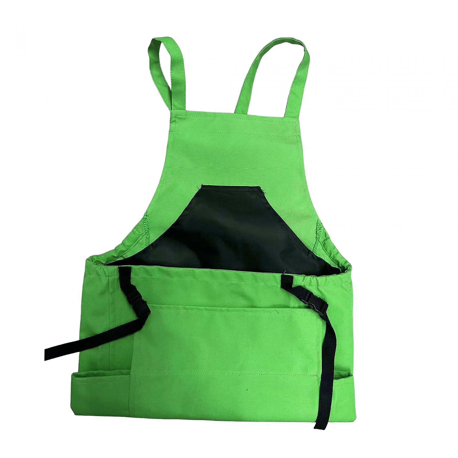 Garden Apron Canvas Fruit Picking Bag Sturdy Multipurpose For Home Gardeners Green