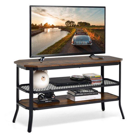 Costway 96401872 3 tier Console Table TV Stand wit...