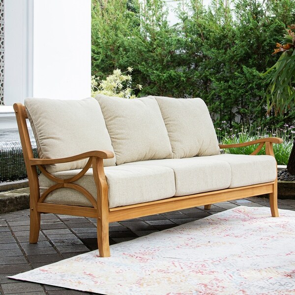 Cambridge Casual Lowell 5piece Teak Wood Outdoor Conversation Set with cushion