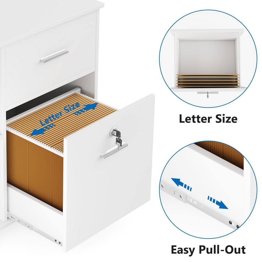 TRIBESIGNS WAY TO ORIGIN Cindy White File Cabinet with 2 Cube and 2-Drawers HD-F1437