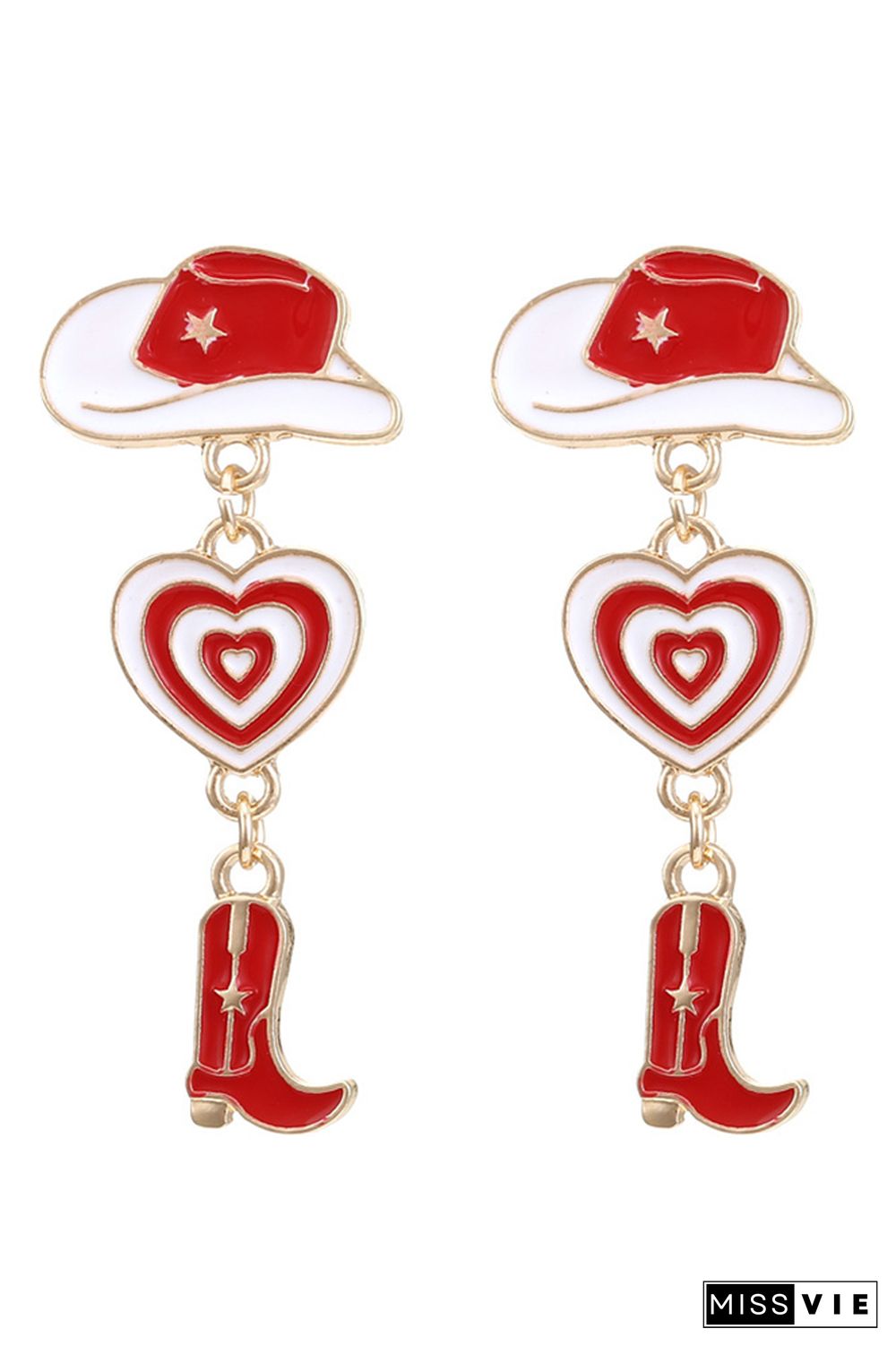 Heart Boots and Hats Alloy Earrings MOQ 5PCS