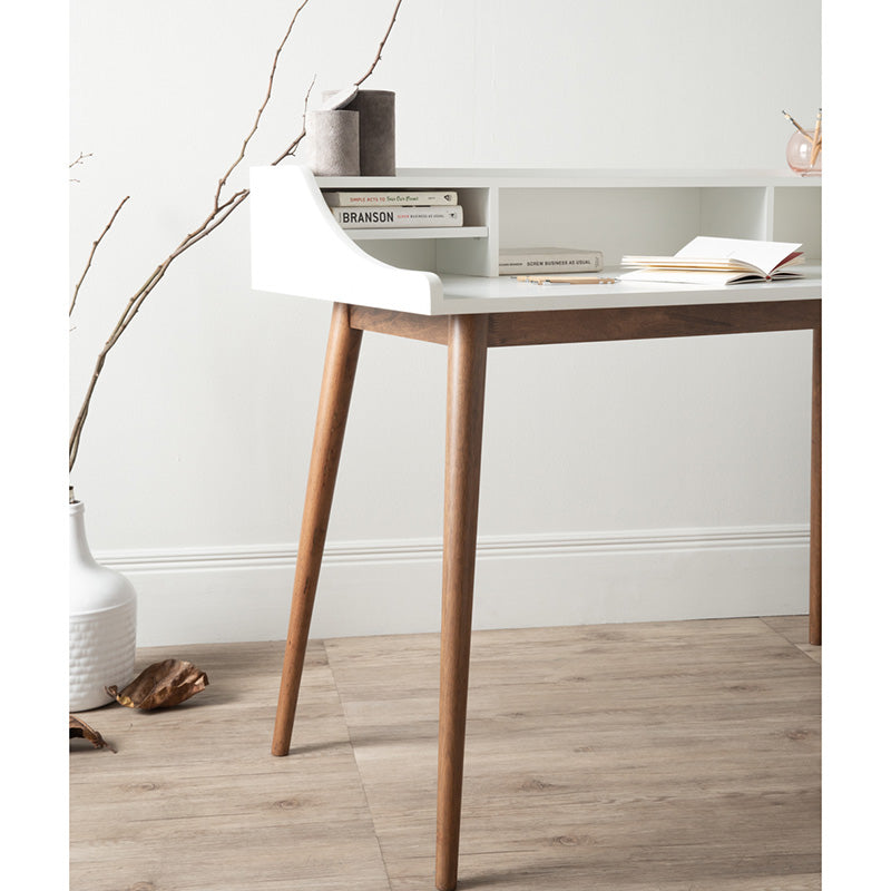 LAGOM Study Desk 120cm - White & Walnut