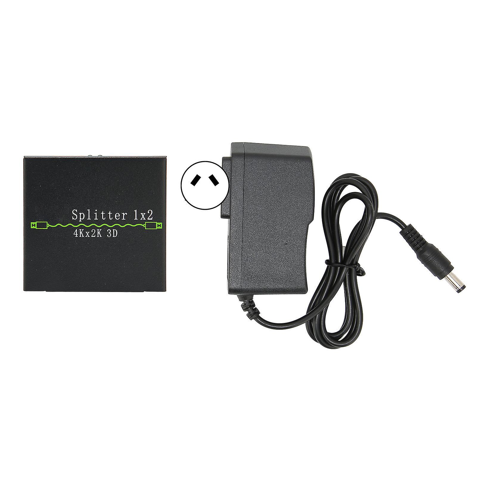 Hd Multimedia Interface Splitter 1 In 2 Out 4k 30hz Aluminium Alloy Screen Splitter 100240vau Plug