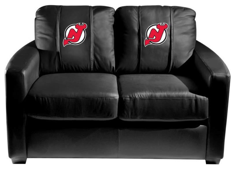 New Jersey Devils Stationary Loveseat Commercial Grade Fabric   Contemporary   Loveseats   by DreamSeats LLC  Houzz