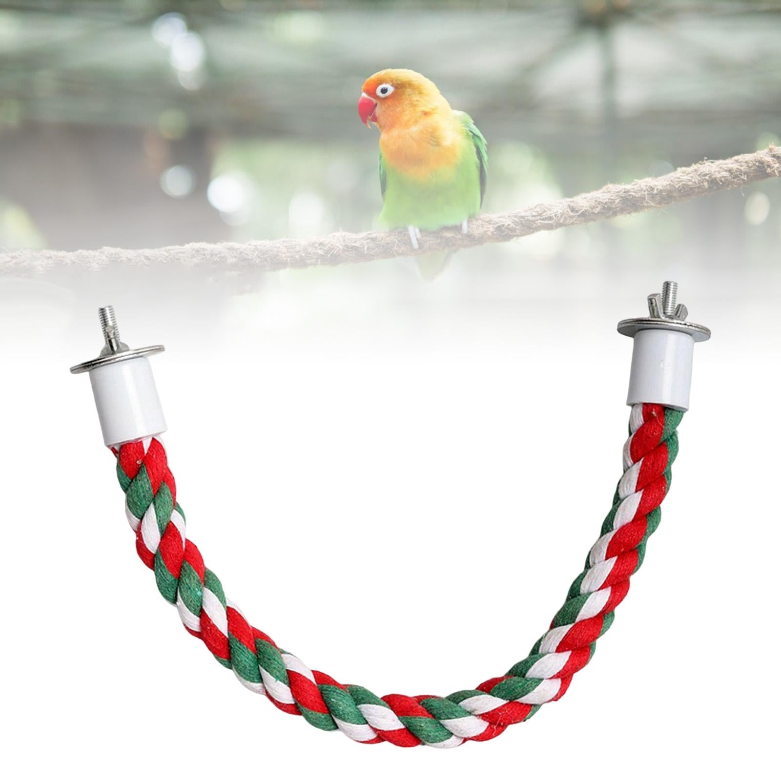 Birds Rope Perch Parrot Cage Stand Toy Climbing Rope for Small Medium Parrot Spiral Rope Cage Accessories ， 30cm