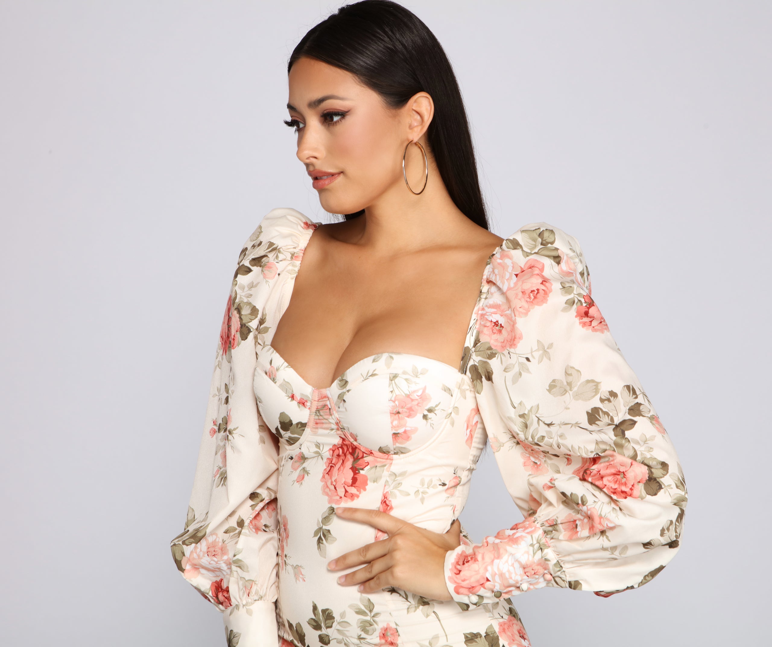 Floral Bloom Chiffon Mini Dress