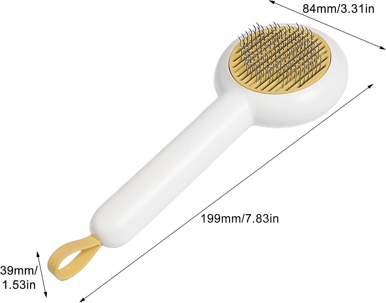 Self Cleaning Cat Hair Removal Brush， Dog Cat Deshedding Brush Mats Hair Shedding Brush， Pet Grooming Shedding Brush， Pets Grooming Comb Kit -white