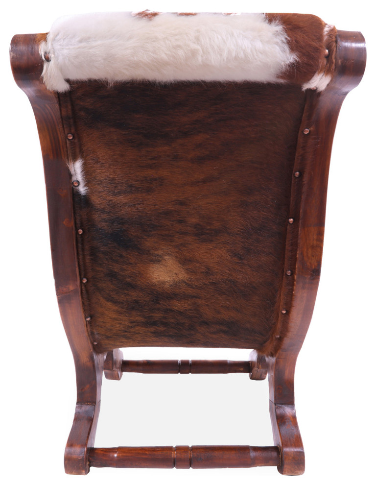 Reclaimed Wood Hair On Cowhide Handcrafted Chair C203 FC   Rustic   Armchairs And Accent Chairs   by Manhattan Rugs  Houzz