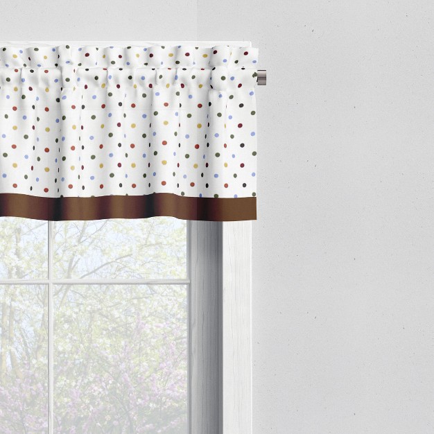 Bacati Pin Dots Multicolor Window Valance