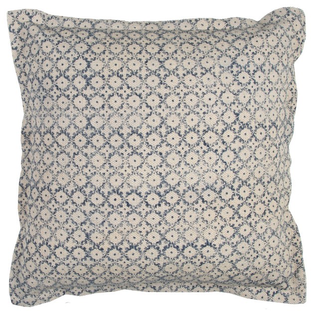 Oversized Ditsy Poly Filled Square Throw Pillow Blue Rizzy Home